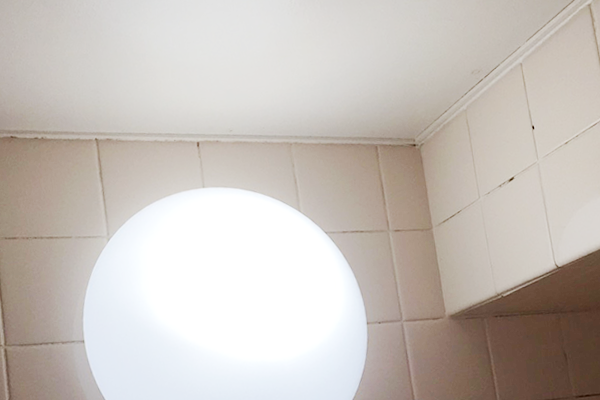 浴室の照明周りが真っ白に