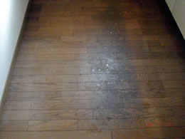 3清掃実例：台所水周りの床の黒ずみ